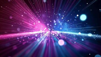 Abstract background with blue and pink light streaks, bokeh effect, and glowing particles. video
