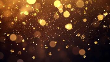 Abstract background with golden bokeh lights and sparkles. video