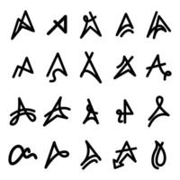 Letter A Logo Set Design Template Isolated in White Background vector