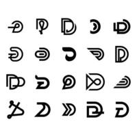 Letter D Logo Set Design Template Isolated in White Background vector