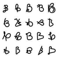 Letter B Logo Set Design Template Isolated in White Background vector