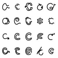 Letter C Logo Set Design Template Isolated in White Background vector