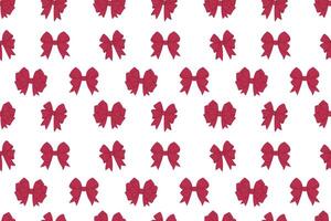 Seamless pattern with red bows on white background. Flat illustration. vector