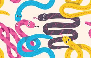 Dynamic and Vibrant Snake Seamless Pattern vector