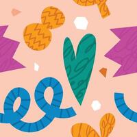 Colorful Arrangements of Abstract Geometric Designs Seamless Pattern vector