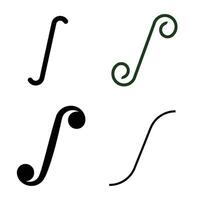 mathematics integral symbol icon vector