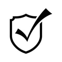 check mark icon in a shield vector