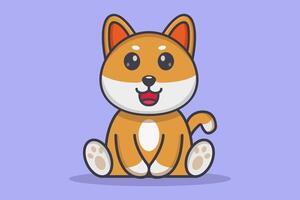 Cute dog cartoon illustrated vector