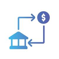 bank transfer Flat Gradient Icon White Background vector