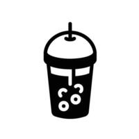 bubble tea Glyph Icon White Background vector