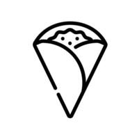 crepes Line Icon White Background vector