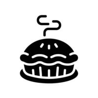 pie Glyph Icon White Background vector