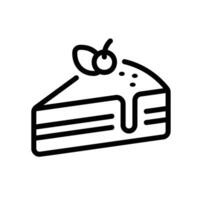 cake Line Icon White Background vector