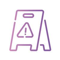 wet floor Line Gradient Icon White Background vector
