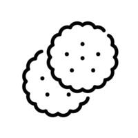 biscuit Line Icon White Background vector