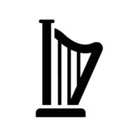 harp Glyph Icon White Background vector