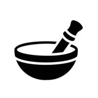 singing bowl Glyph Icon White Background vector