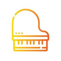 piano Line Gradient Icon White Background vector