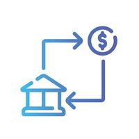 bank transfer Line Gradient Icon White Background vector