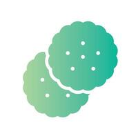 biscuit Flat Gradient Icon White Background vector