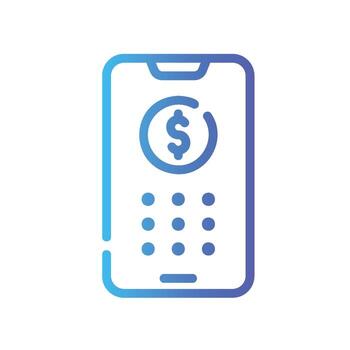 pin code Line Gradient Icon White Background vector