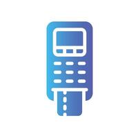 bank terminal Flat Gradient Icon White Background vector
