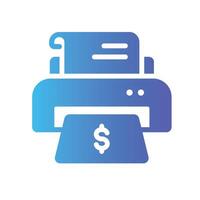 printer Flat Gradient Icon White Background vector