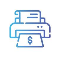 printer Line Gradient Icon White Background vector