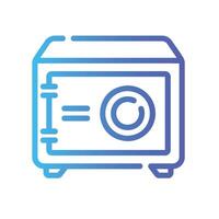 safe box Line Gradient Icon White Background vector