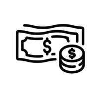 cash Line Icon White Background vector