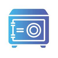 safe box Flat Gradient Icon White Background vector