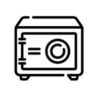 safe box Line Icon White Background vector