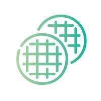 wafer Line Gradient Icon White Background vector