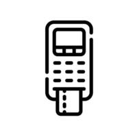 bank terminal Line Icon White Background vector