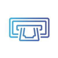withdraw Line Gradient Icon White Background vector