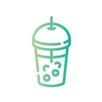 bubble tea Line Gradient Icon White Background vector