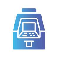 atm machine Flat Gradient Icon White Background vector