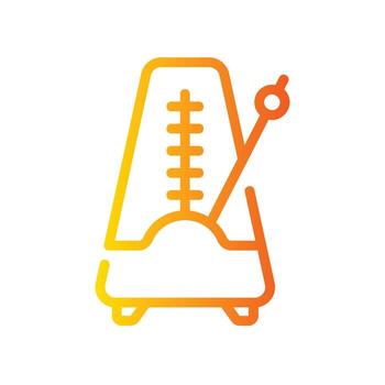 metronome Line Gradient Icon White Background vector
