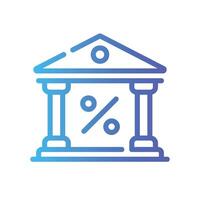 percentage Line Gradient Icon White Background vector
