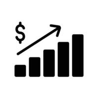 analytics Glyph Icon White Background vector