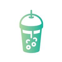 bubble tea Flat Gradient Icon White Background vector