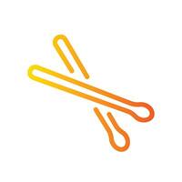stick drum Line Gradient Icon White Background vector