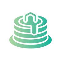 pancake Flat Gradient Icon White Background vector