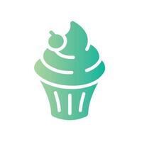 cupcake Flat Gradient Icon White Background vector