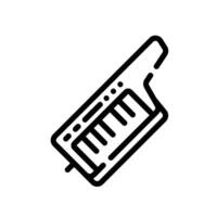 keytar Line Icon White Background vector