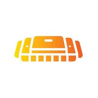 harmonica Flat Gradient Icon White Background vector