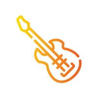 electric guitar Line Gradient Icon White Background vector