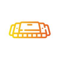 harmonica Line Gradient Icon White Background vector