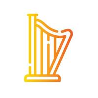 harp Line Gradient Icon White Background vector