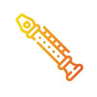 flute Line Gradient Icon White Background vector